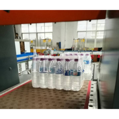 L automático tipo botella de vidrio del ANIMAL DOMÉSTICO de la bebida del agua de la envoltura de la película de encogimiento del PE puede equipo