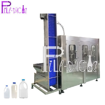 Máquina de rellenar del monoblock 6000BPH de la botella de la leche automática del integral 3 in-1washing-filing-capping/dispositivo
