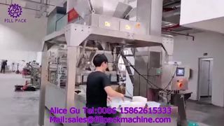 2250 J123 Línea de producción de pesaje y llenado lineal con sellado de film en rollo para hongos en Plasti