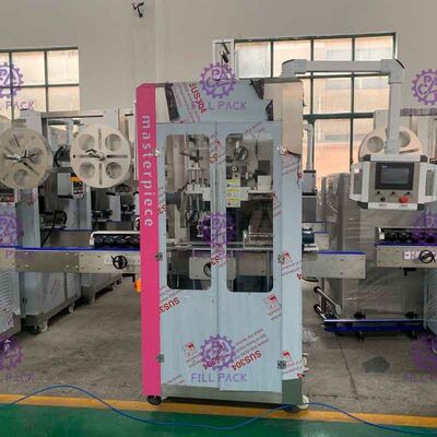 Máquina de etiquetado instalada cuatro cuchillas de conducción doble de la botella con el conductor de Panasonic