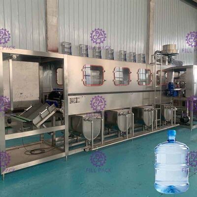 Máquina de rellenar del agua automática llena de 5 galones 300BPH para la cadena de producción del agua potable del barril 18.9L