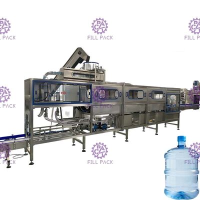 sistema de relleno tres de 5 galones 200BPH del barril linear del agua en una estructura