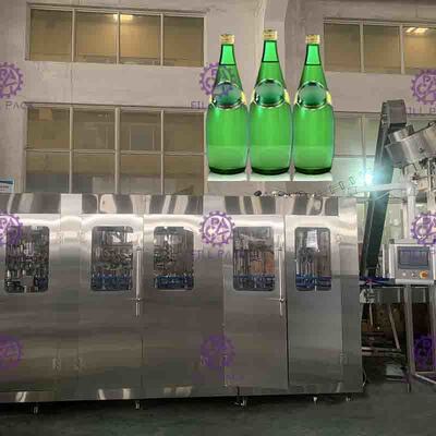 Máquina de llenado de botellas monobloque ajustada al nivel con tapa de aluminio