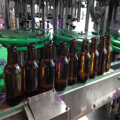 Máquina de rellenar en botella vidrio automático de la cerveza, llenador equilibrado de Monoblock de la presión