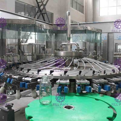 3 en 1 planta de relleno del agua potable de la botella de cristal con control automático completo del PLC