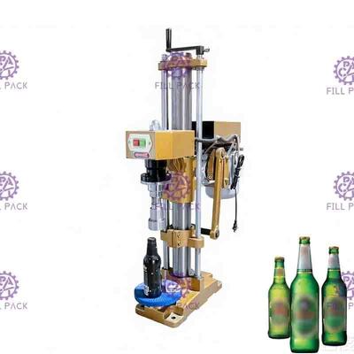 Botella de vidrio manual de relleno de cerveza de la prensa de la mano de la máquina de la bebida que capsula carbónica semi auto