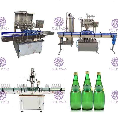 Línea de aluminio carbónica automática de la bebida del casquillo de la botella de vidrio de la máquina de rellenar 2L de la bebida 1500BPH