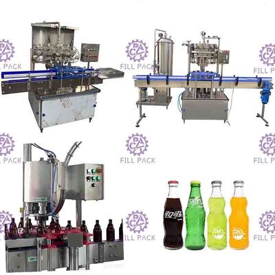 Línea carbónica casquillo de corona de la botella de vidrio 1000BPH de la máquina de rellenar de la bebida de la bebida suave