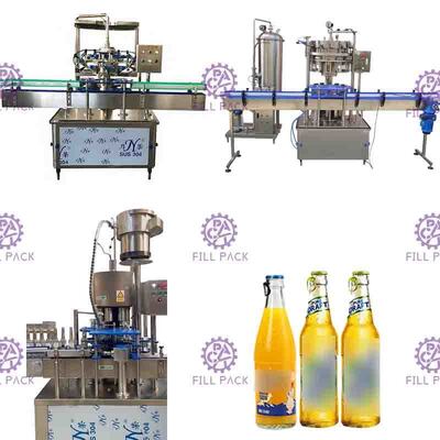 3000BPH carbonató la máquina de rellenar de la bebida/la botella de vidrio del refresco que tiraban de Ring Cap