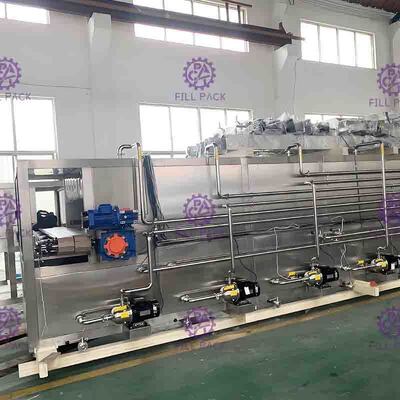 Pasteurizador movible en botella del jugo de la empaquetadora de la botella que recicla con las bocas de espray