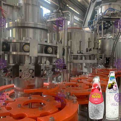 3 automáticos en 1 gránulo Juice Beverage Filling Equipment anaranjado de la pulpa con el tirón Ring Cap