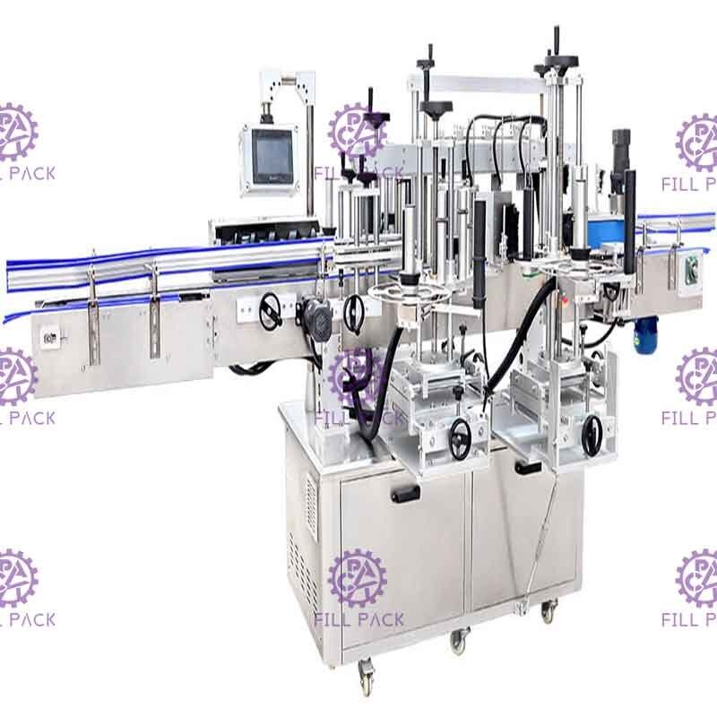 Doble o línea de etiquetado planta del equipo de la máquina del rotulador de la botella adhesiva lateral de la etiqueta engomada tres