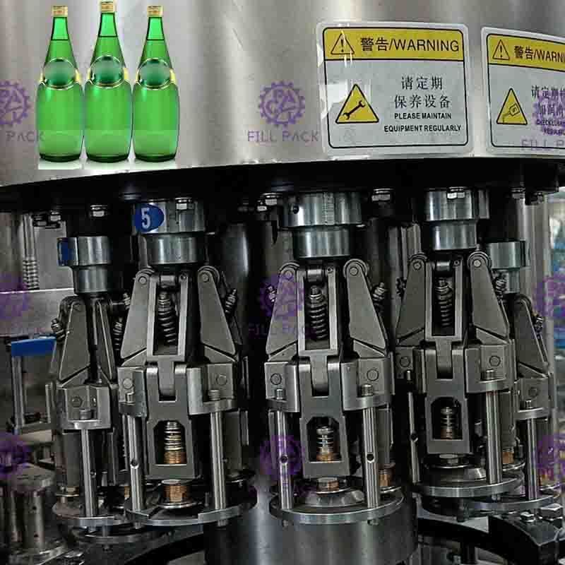 3 en 1 botella de cristal monobloque de relleno de la máquina de la bebida que capsula carbónica con el casquillo de aluminio