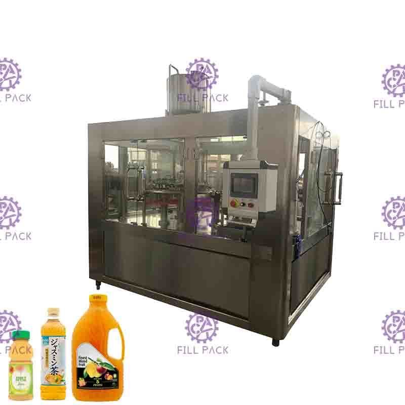 Equipo anaranjado de Juice Filling And Capping Machine del relleno en caliente de 5000BPH Monoblock de la máquina de la fruta plástica automática de la botella