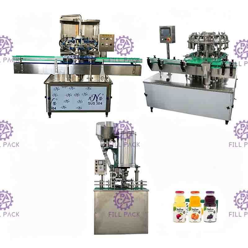 Línea que capsula de relleno de la fruta de la botella de cristal 0-2L del lavado automático de Juice Beverage Hot Filling Machine